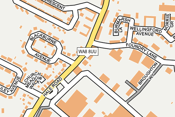WA8 8UU map - OS OpenMap – Local (Ordnance Survey)