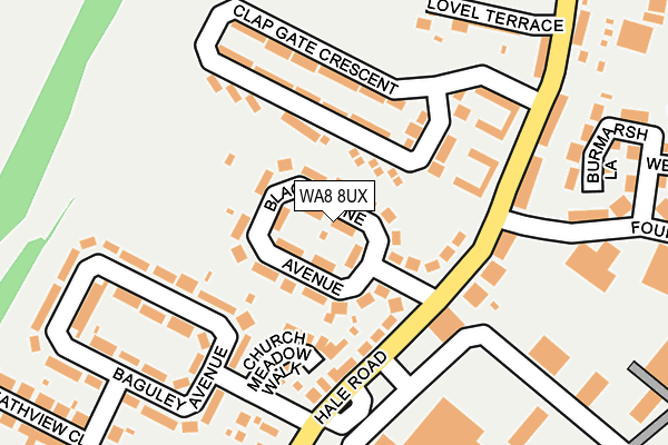 WA8 8UX map - OS OpenMap – Local (Ordnance Survey)