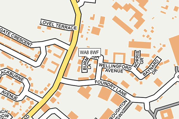 WA8 8WF map - OS OpenMap – Local (Ordnance Survey)
