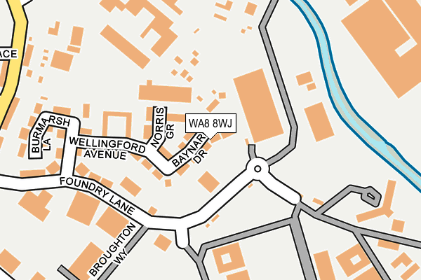 WA8 8WJ map - OS OpenMap – Local (Ordnance Survey)