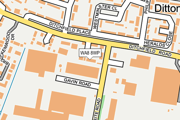 WA8 8WP map - OS OpenMap – Local (Ordnance Survey)