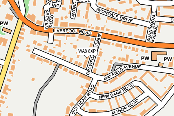 WA8 8XP map - OS OpenMap – Local (Ordnance Survey)