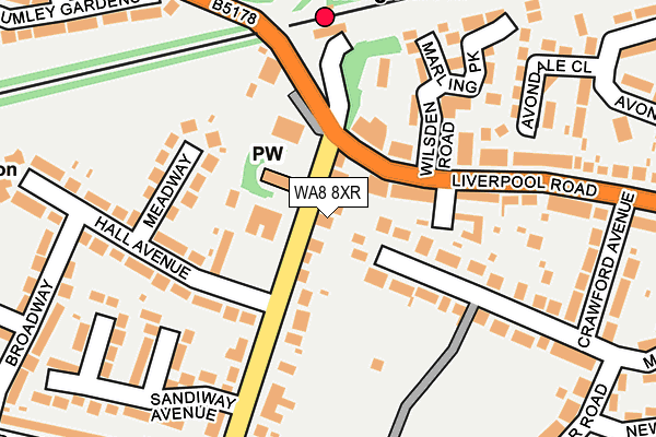 WA8 8XR map - OS OpenMap – Local (Ordnance Survey)