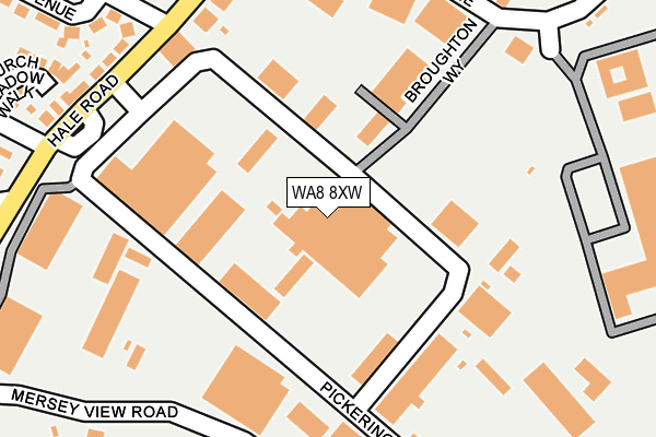 WA8 8XW map - OS OpenMap – Local (Ordnance Survey)