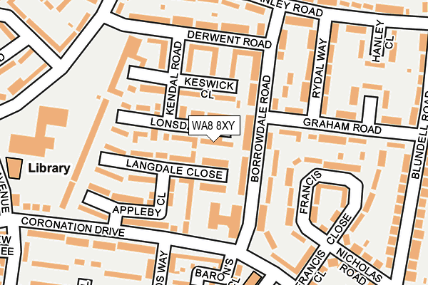 WA8 8XY map - OS OpenMap – Local (Ordnance Survey)