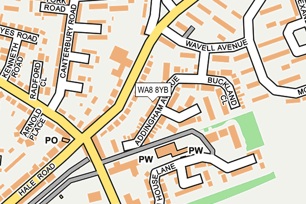 WA8 8YB map - OS OpenMap – Local (Ordnance Survey)
