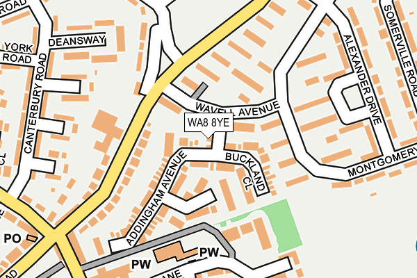 WA8 8YE map - OS OpenMap – Local (Ordnance Survey)