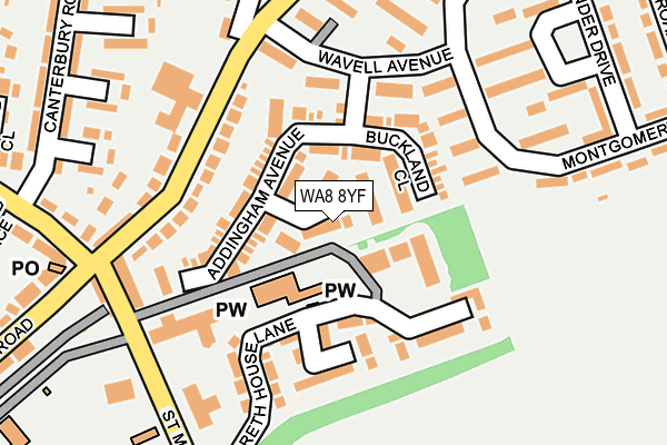 WA8 8YF map - OS OpenMap – Local (Ordnance Survey)