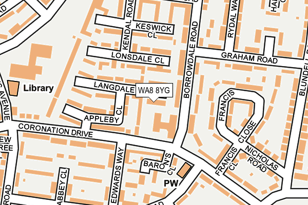 WA8 8YG map - OS OpenMap – Local (Ordnance Survey)