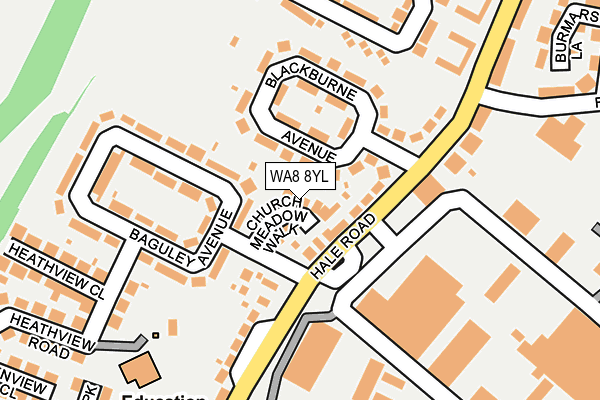 WA8 8YL map - OS OpenMap – Local (Ordnance Survey)