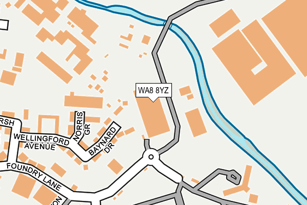 WA8 8YZ map - OS OpenMap – Local (Ordnance Survey)
