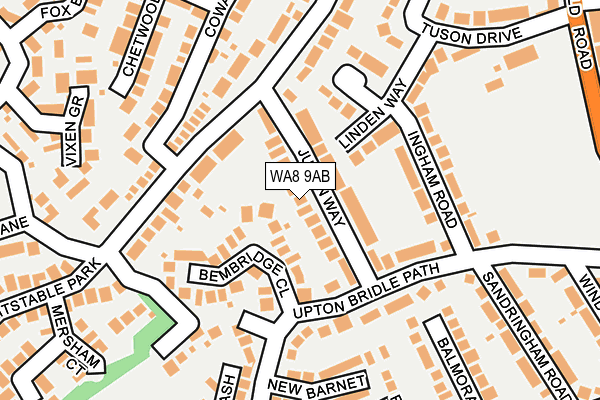 WA8 9AB map - OS OpenMap – Local (Ordnance Survey)