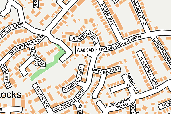 WA8 9AD map - OS OpenMap – Local (Ordnance Survey)