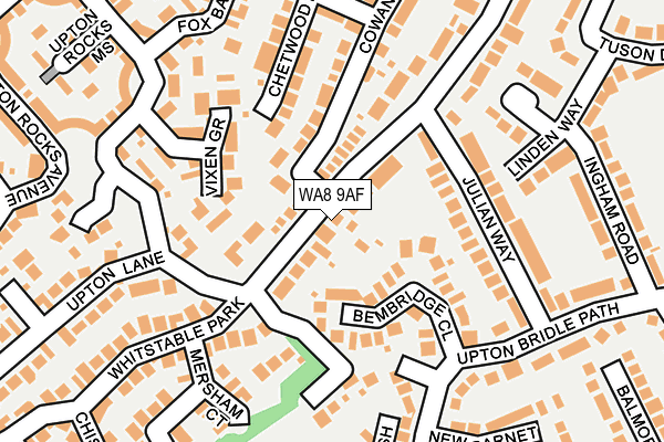 WA8 9AF map - OS OpenMap – Local (Ordnance Survey)