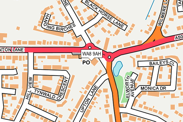 WA8 9AH map - OS OpenMap – Local (Ordnance Survey)
