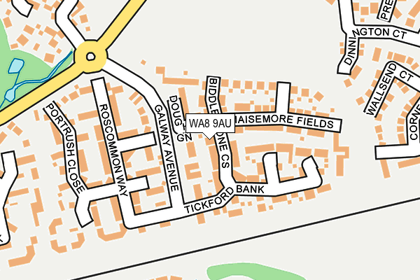 WA8 9AU map - OS OpenMap – Local (Ordnance Survey)