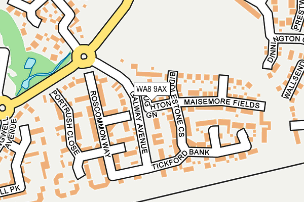 WA8 9AX map - OS OpenMap – Local (Ordnance Survey)