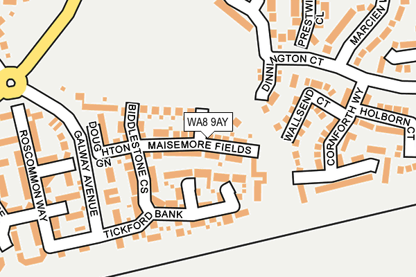 WA8 9AY map - OS OpenMap – Local (Ordnance Survey)