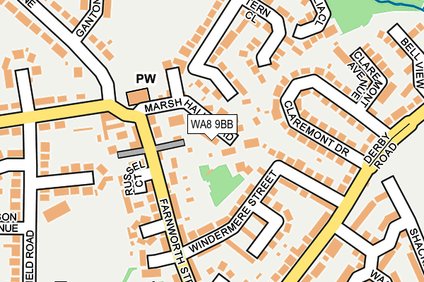 WA8 9BB map - OS OpenMap – Local (Ordnance Survey)