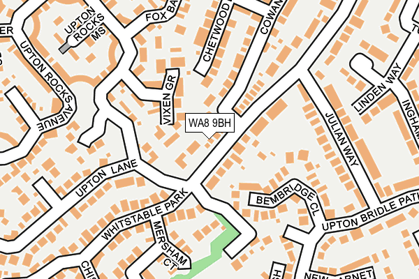 WA8 9BH map - OS OpenMap – Local (Ordnance Survey)