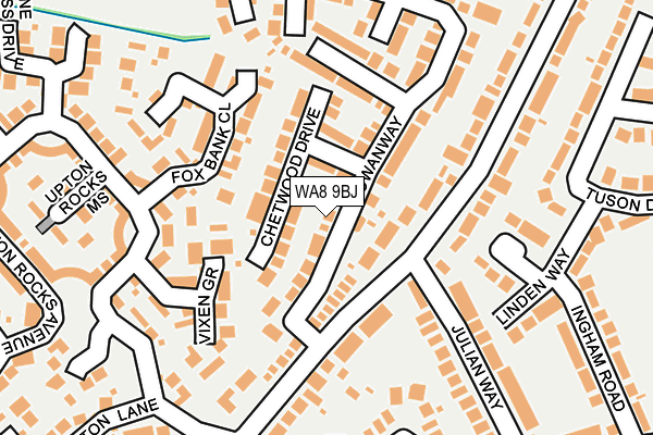 WA8 9BJ map - OS OpenMap – Local (Ordnance Survey)