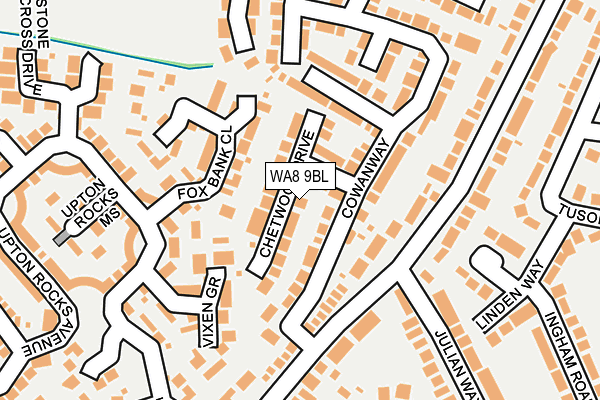 WA8 9BL map - OS OpenMap – Local (Ordnance Survey)