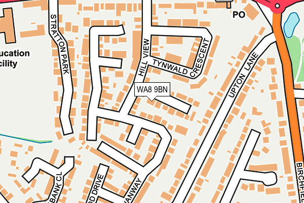 WA8 9BN map - OS OpenMap – Local (Ordnance Survey)