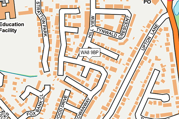 WA8 9BP map - OS OpenMap – Local (Ordnance Survey)