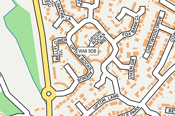 WA8 9DB map - OS OpenMap – Local (Ordnance Survey)