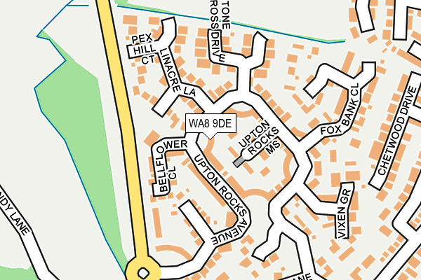 WA8 9DE map - OS OpenMap – Local (Ordnance Survey)