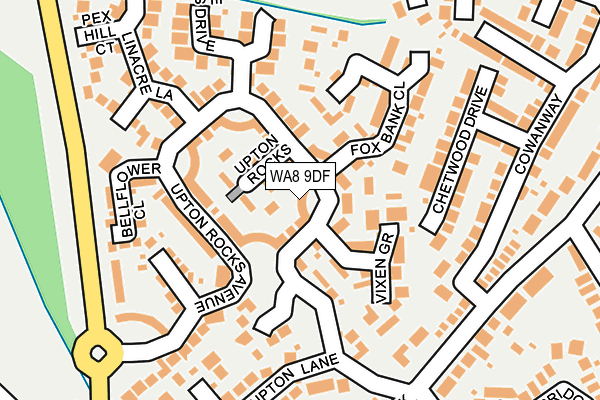 WA8 9DF map - OS OpenMap – Local (Ordnance Survey)