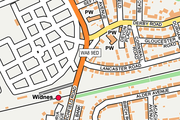 WA8 9ED map - OS OpenMap – Local (Ordnance Survey)