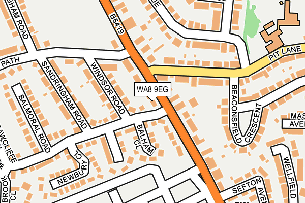 WA8 9EG map - OS OpenMap – Local (Ordnance Survey)