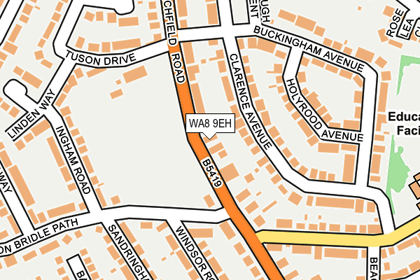 WA8 9EH map - OS OpenMap – Local (Ordnance Survey)