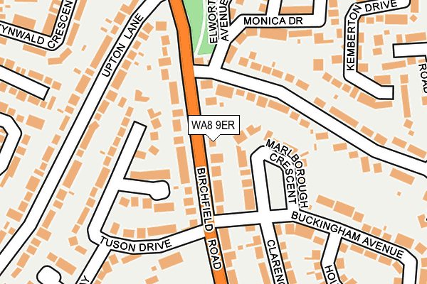 WA8 9ER map - OS OpenMap – Local (Ordnance Survey)