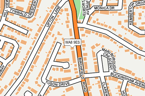 WA8 9ES map - OS OpenMap – Local (Ordnance Survey)