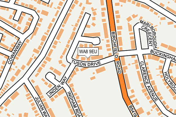 WA8 9EU map - OS OpenMap – Local (Ordnance Survey)