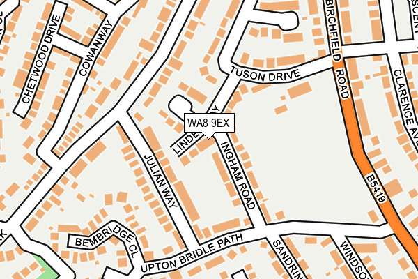 WA8 9EX map - OS OpenMap – Local (Ordnance Survey)