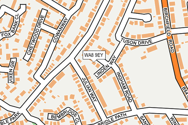 WA8 9EY map - OS OpenMap – Local (Ordnance Survey)
