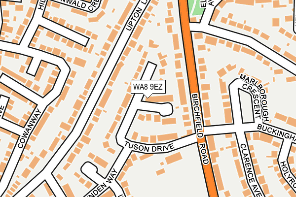 WA8 9EZ map - OS OpenMap – Local (Ordnance Survey)