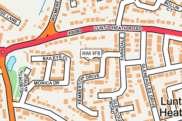WA8 9FB map - OS OpenMap – Local (Ordnance Survey)