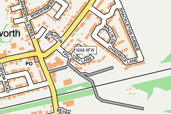 WA8 9FW map - OS OpenMap – Local (Ordnance Survey)