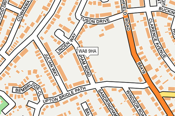 WA8 9HA map - OS OpenMap – Local (Ordnance Survey)
