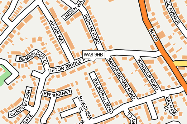 WA8 9HB map - OS OpenMap – Local (Ordnance Survey)