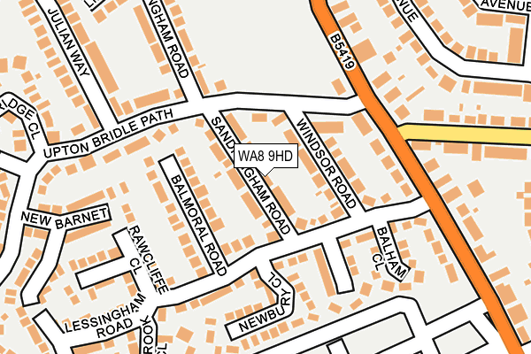WA8 9HD map - OS OpenMap – Local (Ordnance Survey)