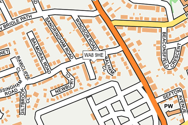 WA8 9HE map - OS OpenMap – Local (Ordnance Survey)