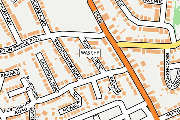 WA8 9HF map - OS OpenMap – Local (Ordnance Survey)