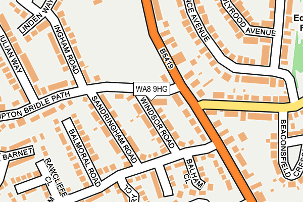 WA8 9HG map - OS OpenMap – Local (Ordnance Survey)
