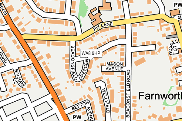 WA8 9HP map - OS OpenMap – Local (Ordnance Survey)