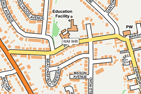 WA8 9HR map - OS OpenMap – Local (Ordnance Survey)